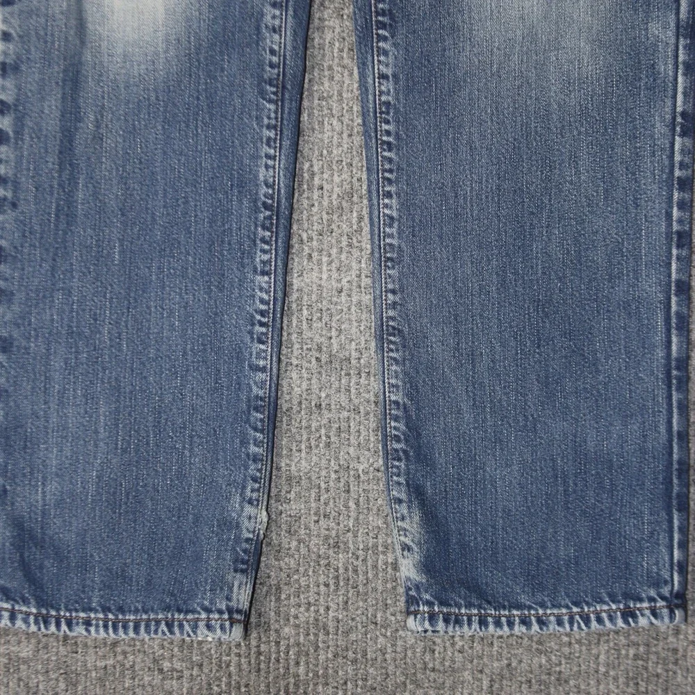 VTG LL Bean Flannel Lined Jeans Mens 32x32 Blue‎ Classic Fit 505661 Distressed